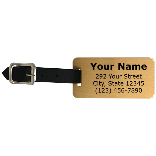 Gold Brass Luggage Tags