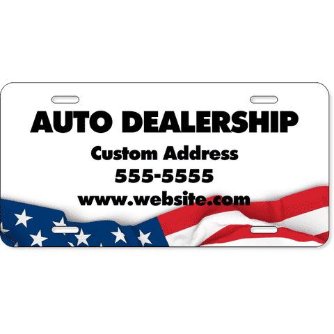 American Flag Auto Dealer Custom Front License Plate