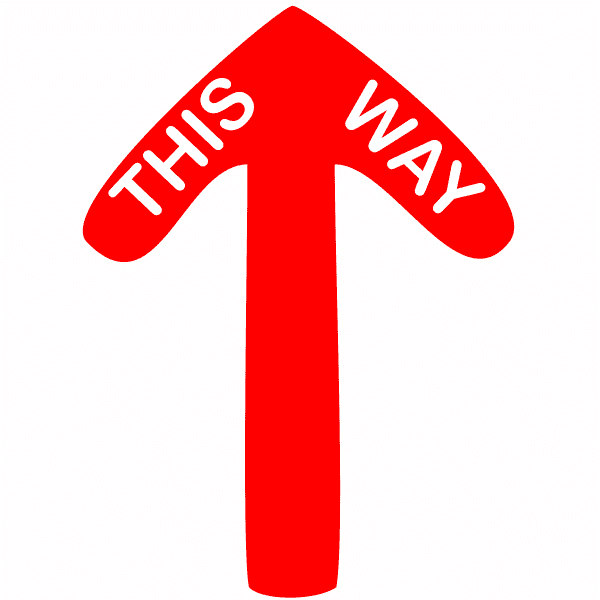 This Way Arrow Floor Decal