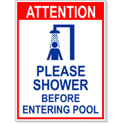 Attention Please Shower 8" x 6" Full Color Sign 