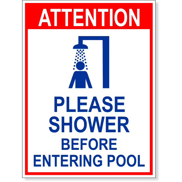 Attention Please Shower 8" x 6" Full Color Sign