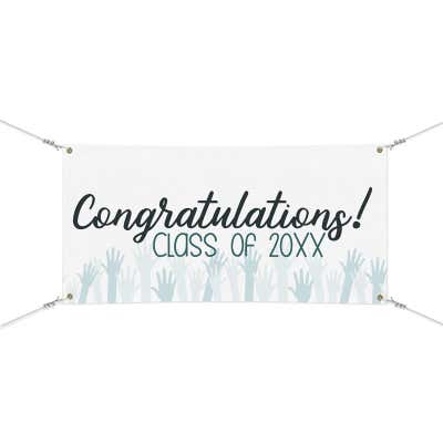 Congratulations Cheers 3" x 6" Graduation Banner  - alternate view