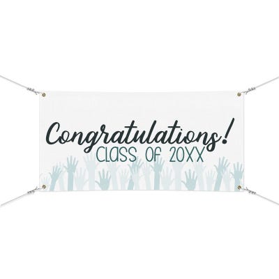 Congratulations Cheers 3" x 6" Graduation Banner - alternate view