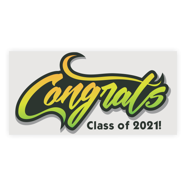 Congrats 3" x 6" Graduation Banner