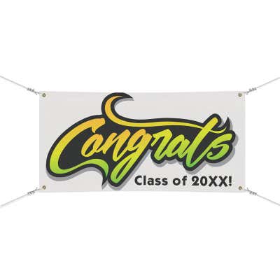 Congrats 3" x 6" Graduation Banner  - alternate view