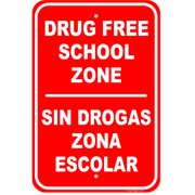 Bi Lingual Drug Free 18" x 12" Aluminum Sign