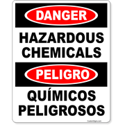 Bilingual Danger Hazardous Chemical 10" x 8" Full Color Sign