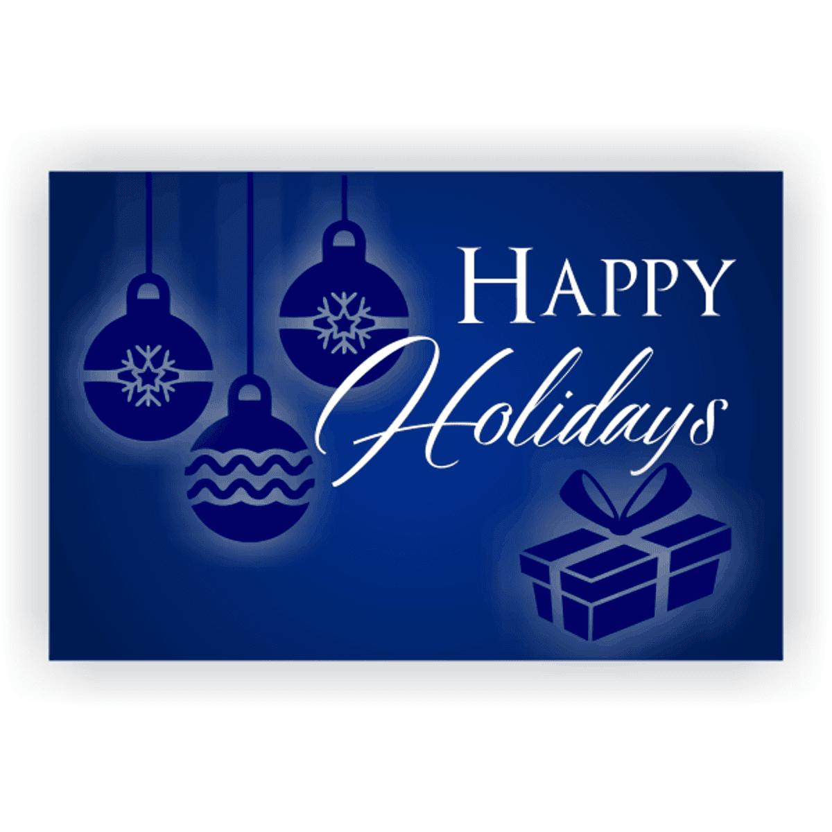 Blue Ornament Happy Holidays Banner | 2' x 3'