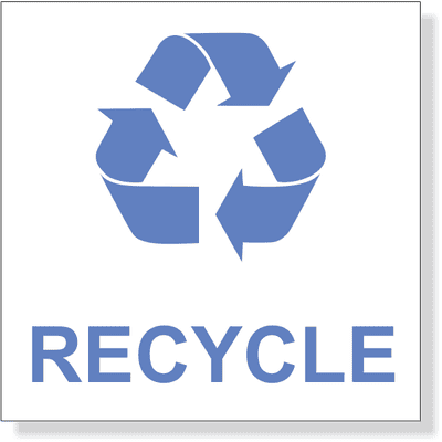Blue Recycle Decal | 3" x 3"