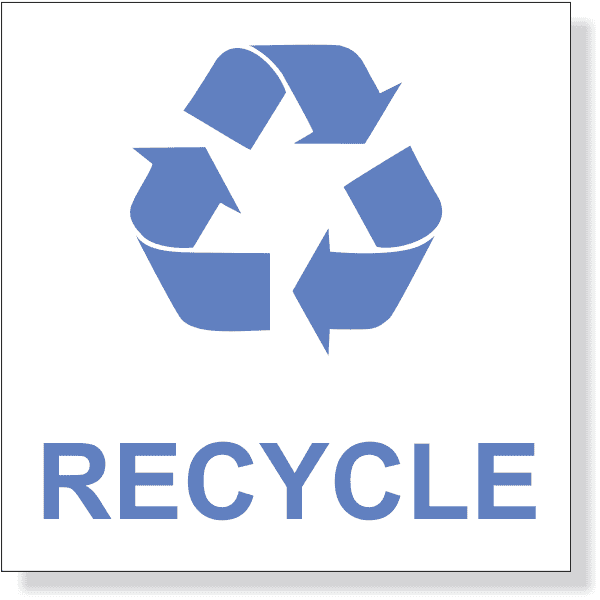 3" x 3" Blue Recycle Decal