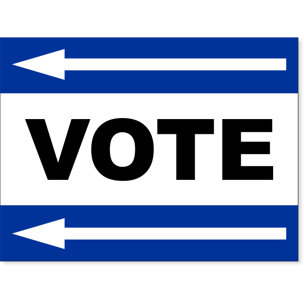 Blue Vote Left Arrow Yard Sign | 18" x 24"