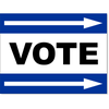 Blue Vote Right Arrow Yard Sign | 18" x 24"