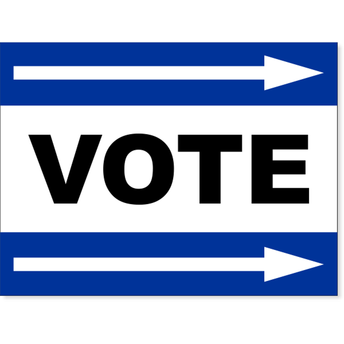 Blue Vote Right Arrow Yard Sign | 18" x 24"