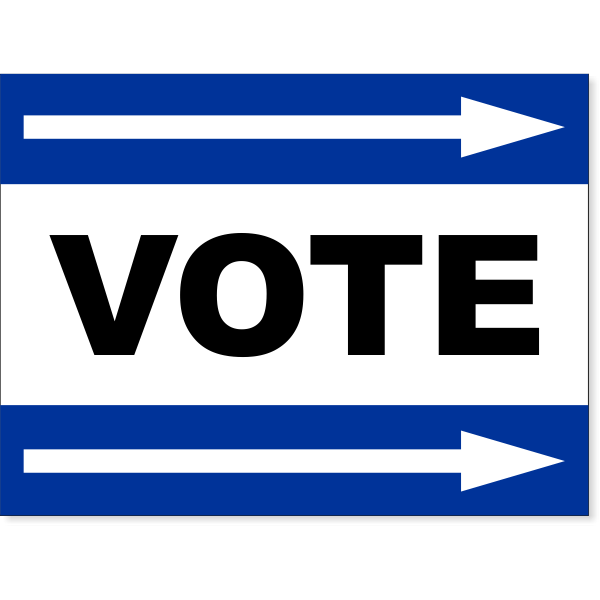 Blue Vote Right Arrow Yard Sign | 18" x 24"
