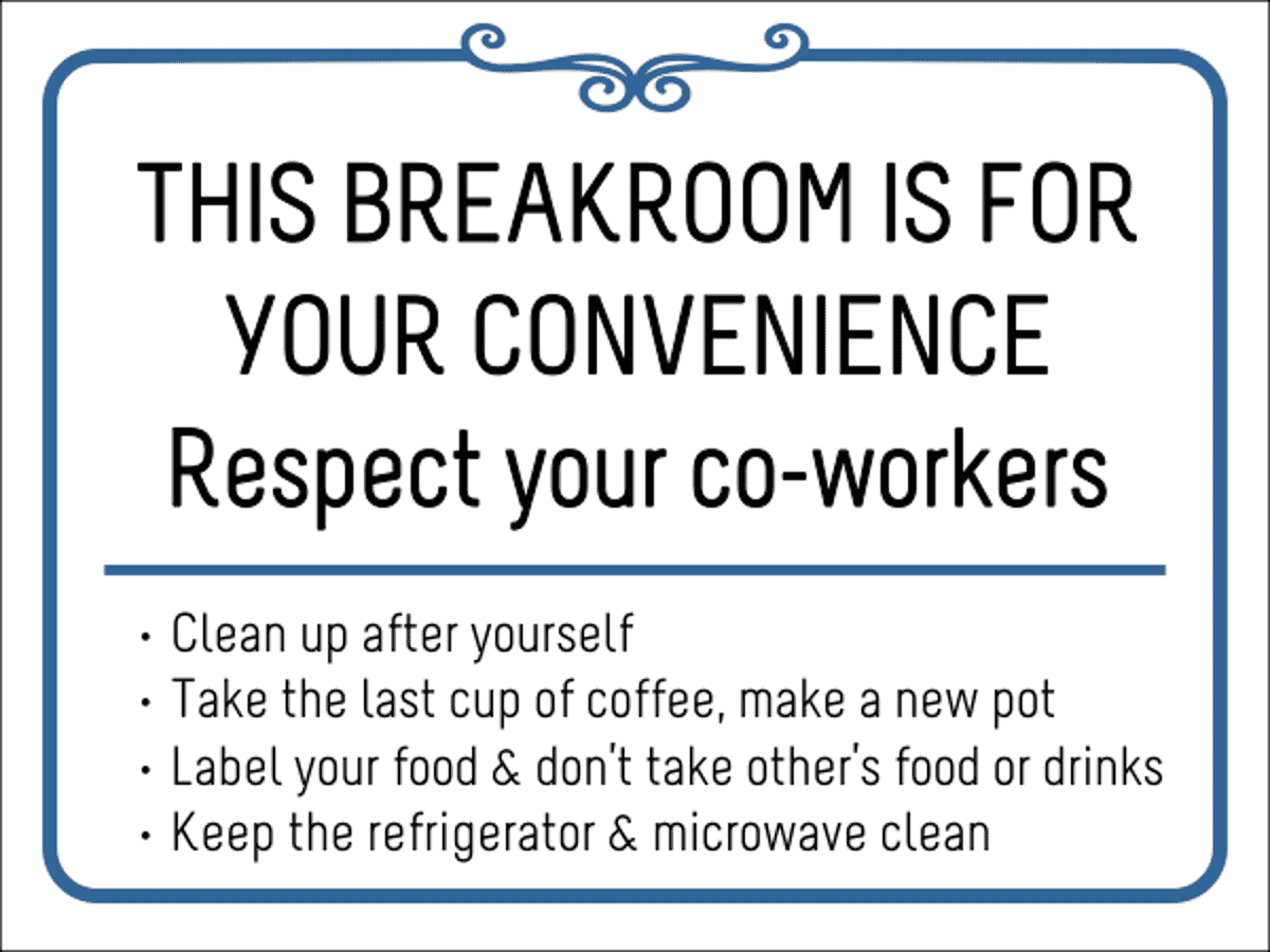 Breakroom Rules Respect Vinyl Sign