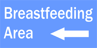 Breastfeeding Area with Left Arrow Engraved Sign