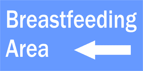 Breastfeeding Area with Left Arrow Engraved Sign