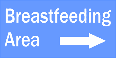 Breastfeeding Area with Right Arrow Engraved Sign