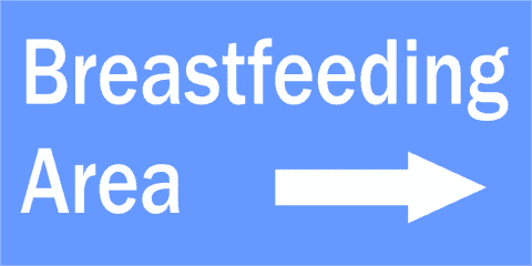 Breastfeeding Area with Right Arrow Engraved Sign