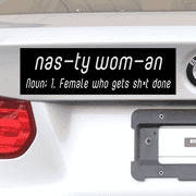 3" x 10" Nasty Woman Definition Bumper Sticker