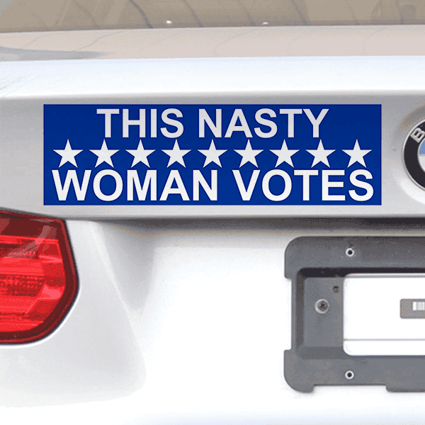 3" x 10" "This Nasty Woman Votes" Bumper Sticker