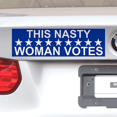 "This Nasty Woman Votes" Bumper Sticker | 3" x 10"