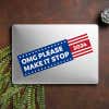 OMG Please Make It Stop Bumper Sticker on a closed laptop
