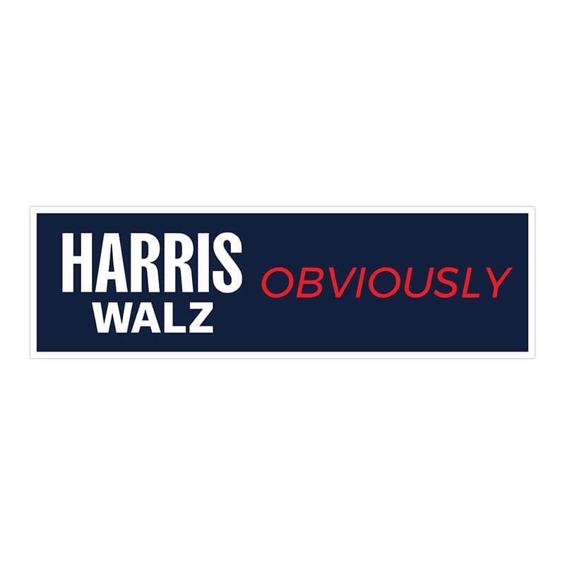 Harris Walz Obviously Bumper Sticker
