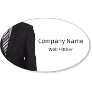 3" x 5" Business Man Suit Oval Bumper Sticker