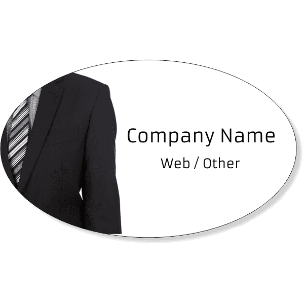 3" x 5" Business Man Suit Oval Bumper Sticker