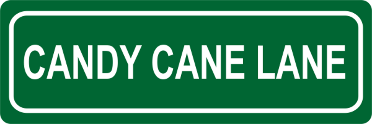 Candy Cane Lane Street Sign