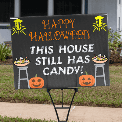 Candy Here Halloween Yard Sign