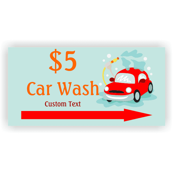 Car Spray 3" x 6" Car Wash Banner
