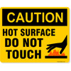 Caution Hot Surface Color Sign | 8" x 10"