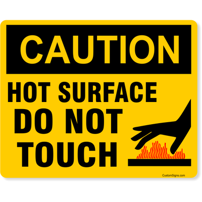 Caution Hot Surface Color Sign | 8" x 10"