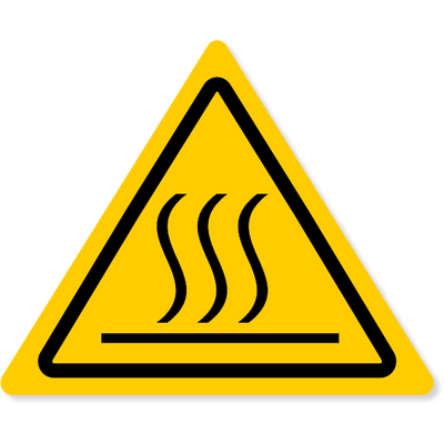 Caution Hot Surface Decal | 6" x 6"