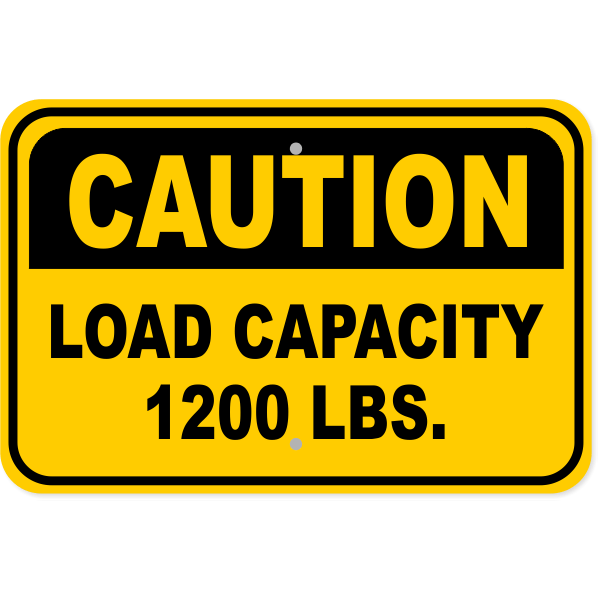Caution Load Capacity Custom Pounds 12" x 18" Aluminum Sign