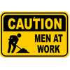 Caution Men at Work Aluminum Sign | 12" x 18"