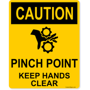 Caution Pinch Point 10" x 8" Full Color Sign