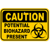 Caution Potential Biohazard Present Aluminum Sign | 12" x 18"