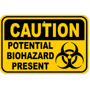 Caution Potential Biohazard Present 12" x 18" Aluminum Sign