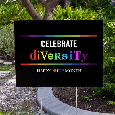 Celebrate Diversity Pride Yard Sign - alternate view