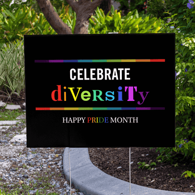 Celebrate Diversity Pride Yard Sign - alternate view
