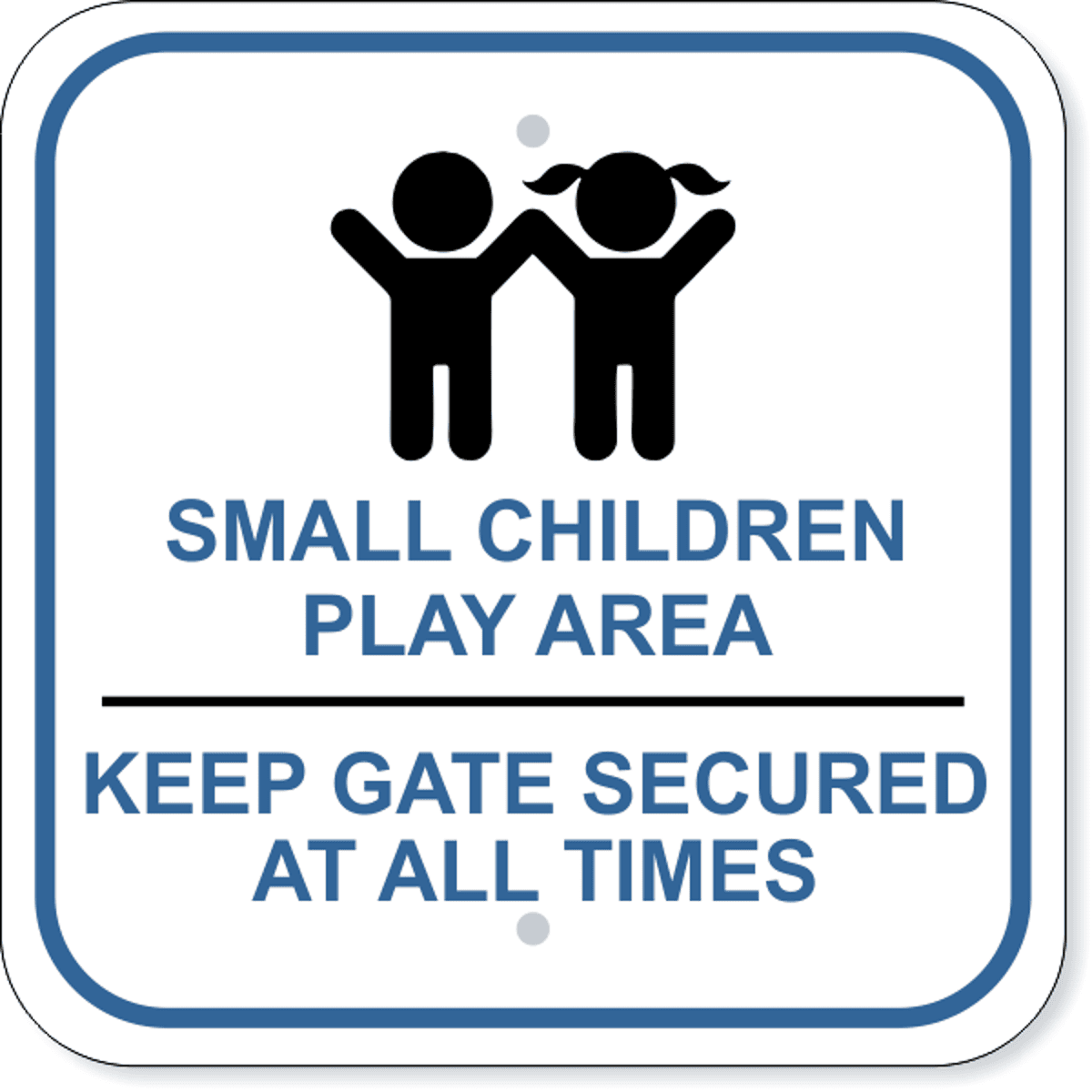Children Play Area Lock Gate Aluminum Sign