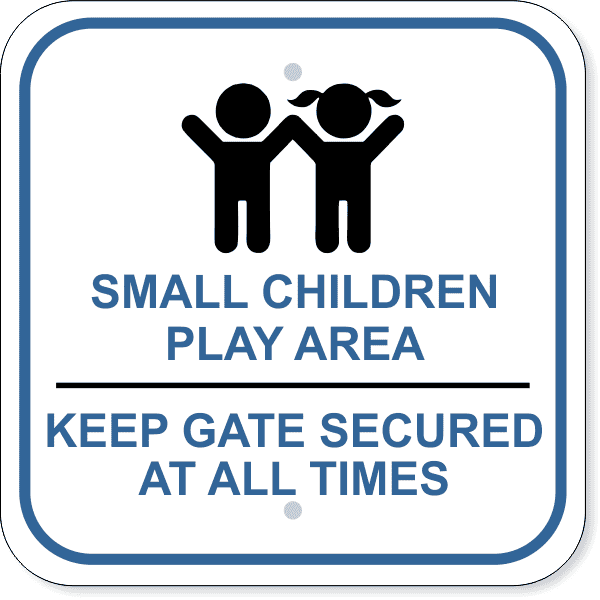 Children Play Area Lock Gate Aluminum Sign