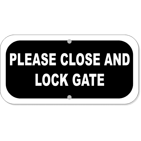 Close and Lock 6" x 12" Aluminum Sign