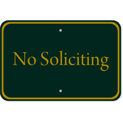 Club Soliciting Aluminum Sign | 12" x 18"