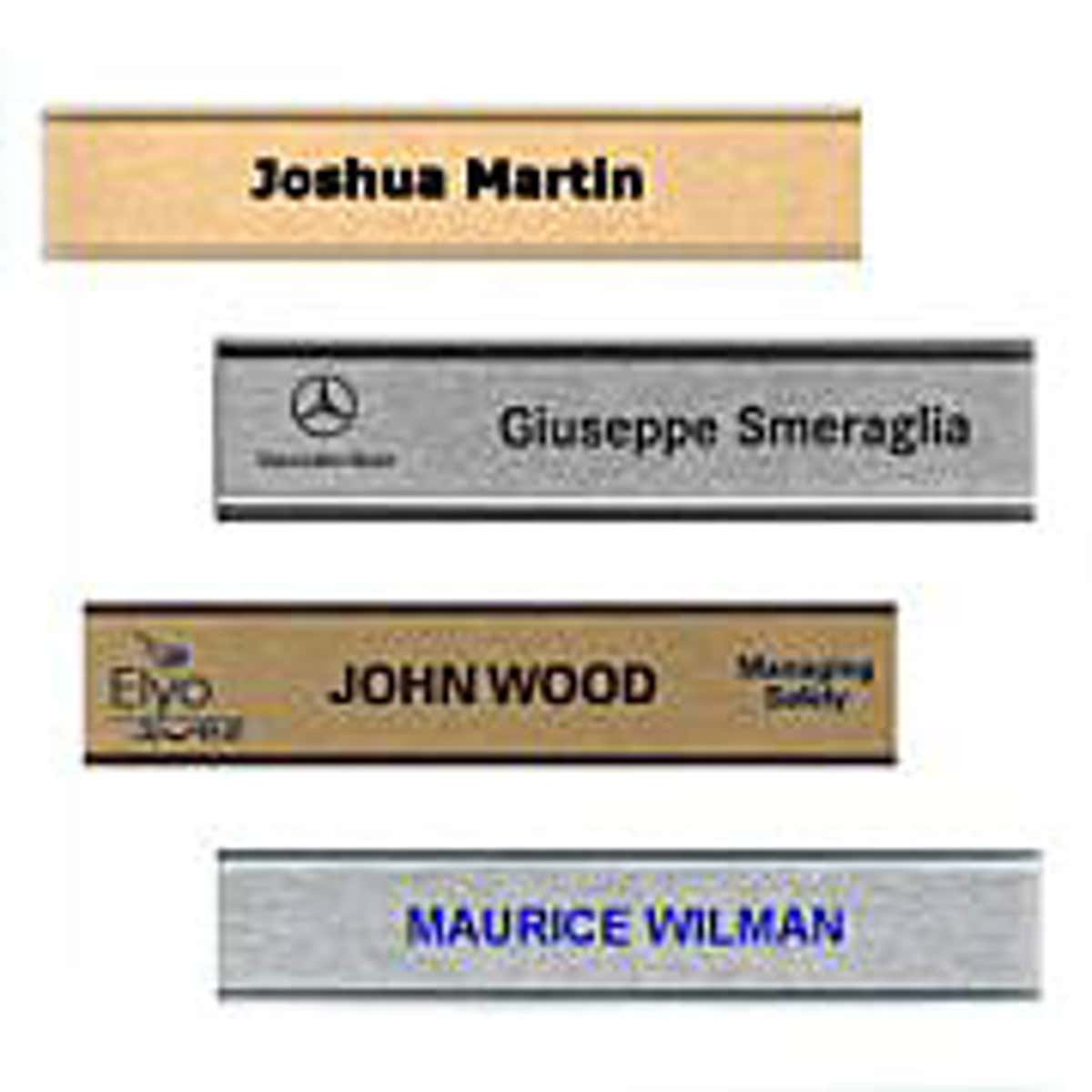 Color Wall Nameplate with Holder (Traditional Aluminum)