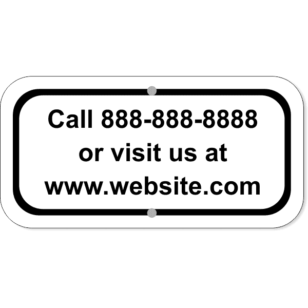Contact Information 6" x 12" Aluminum Add-On Sign 