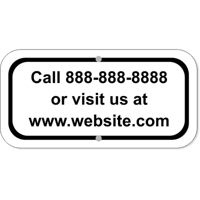 Contact Information Aluminum Add-On Sign | 6" x 12"